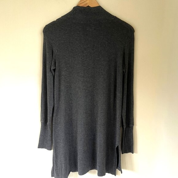 Eileen Fisher Viscose Jersey Mock Neck Tunic Top, Ash Gray, Size XS - Picture 2 of 8